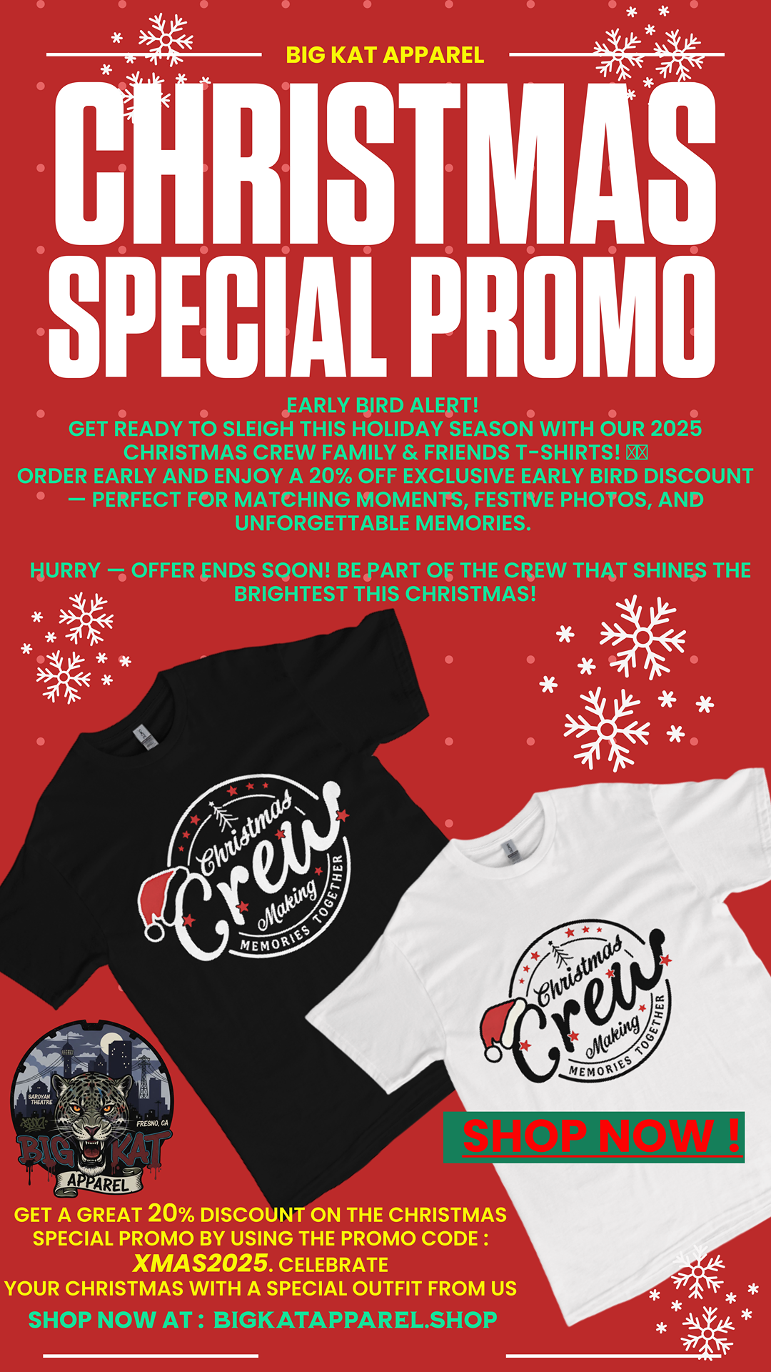 Holiday Christmas Crew Shirts